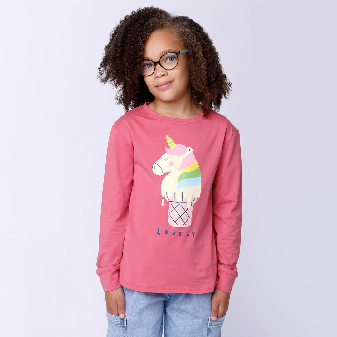 Minti Unicorn Icecream Tee - Rose