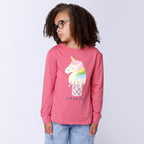 Unicorn Icecream Tee - Rose