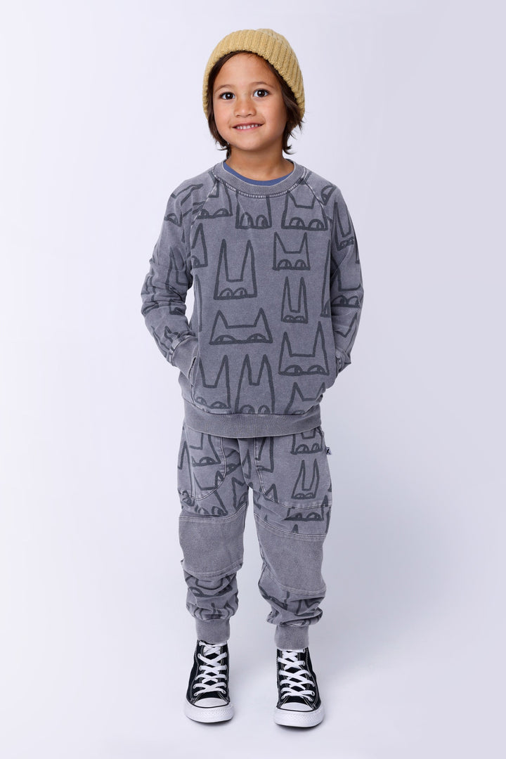 Minti Masks Side Panel Crew - Grey Wash