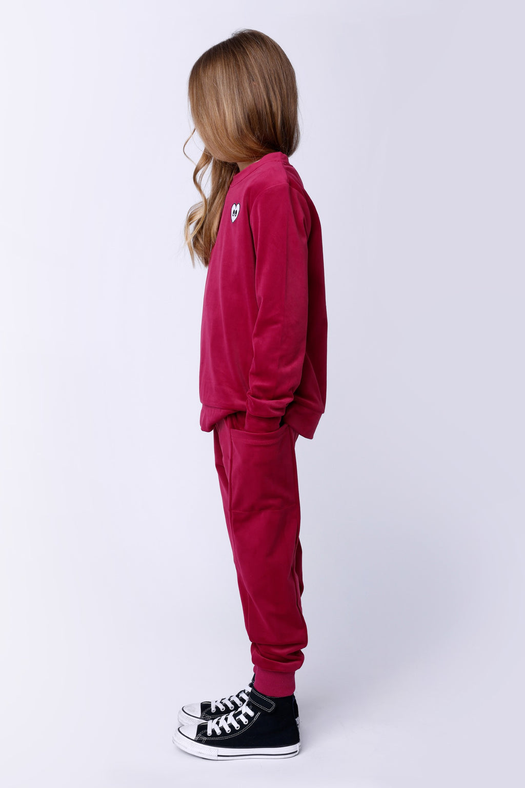 Custom Velvet Trackies - Crimson