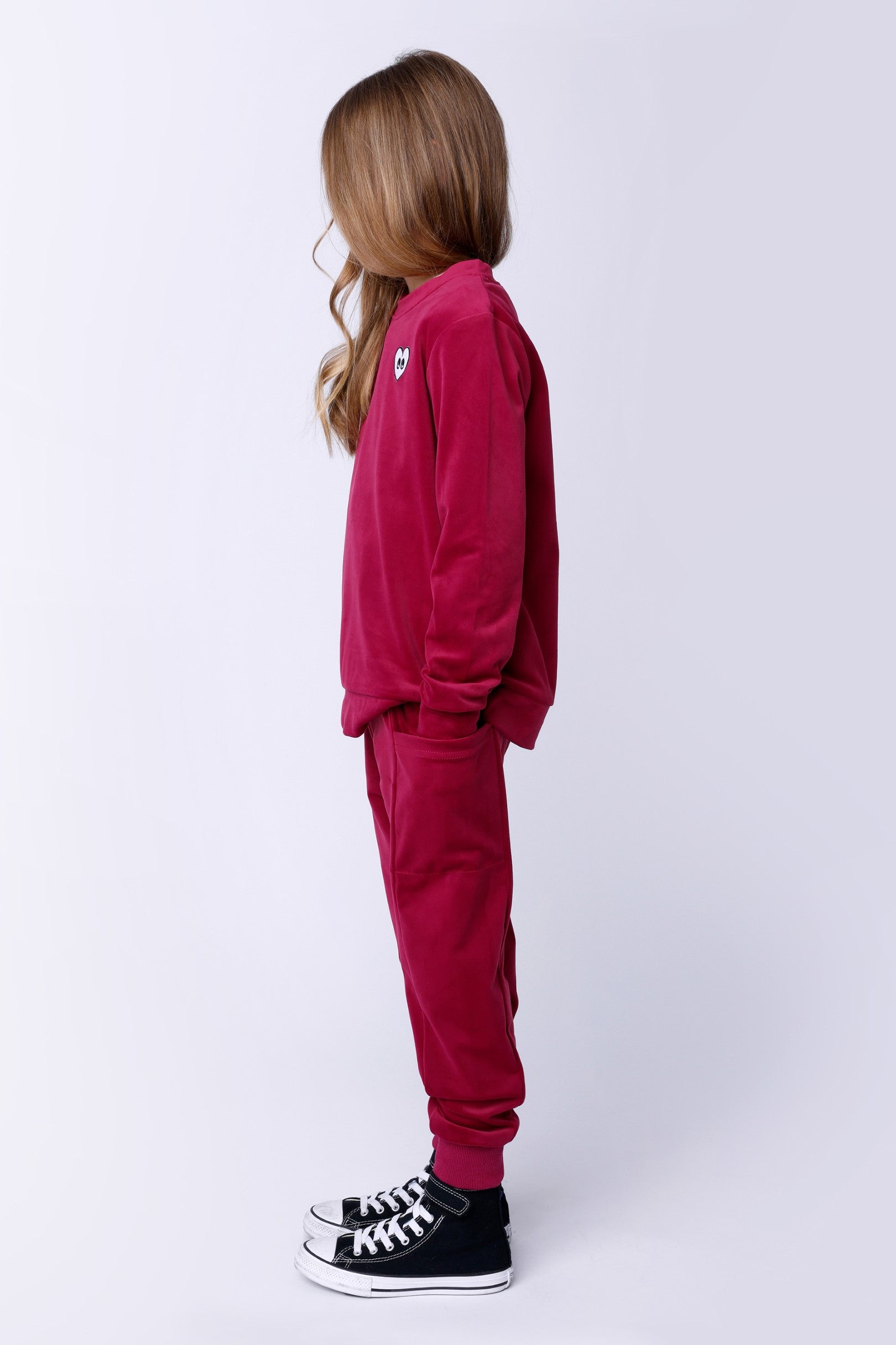 Custom Velvet Trackies - Crimson