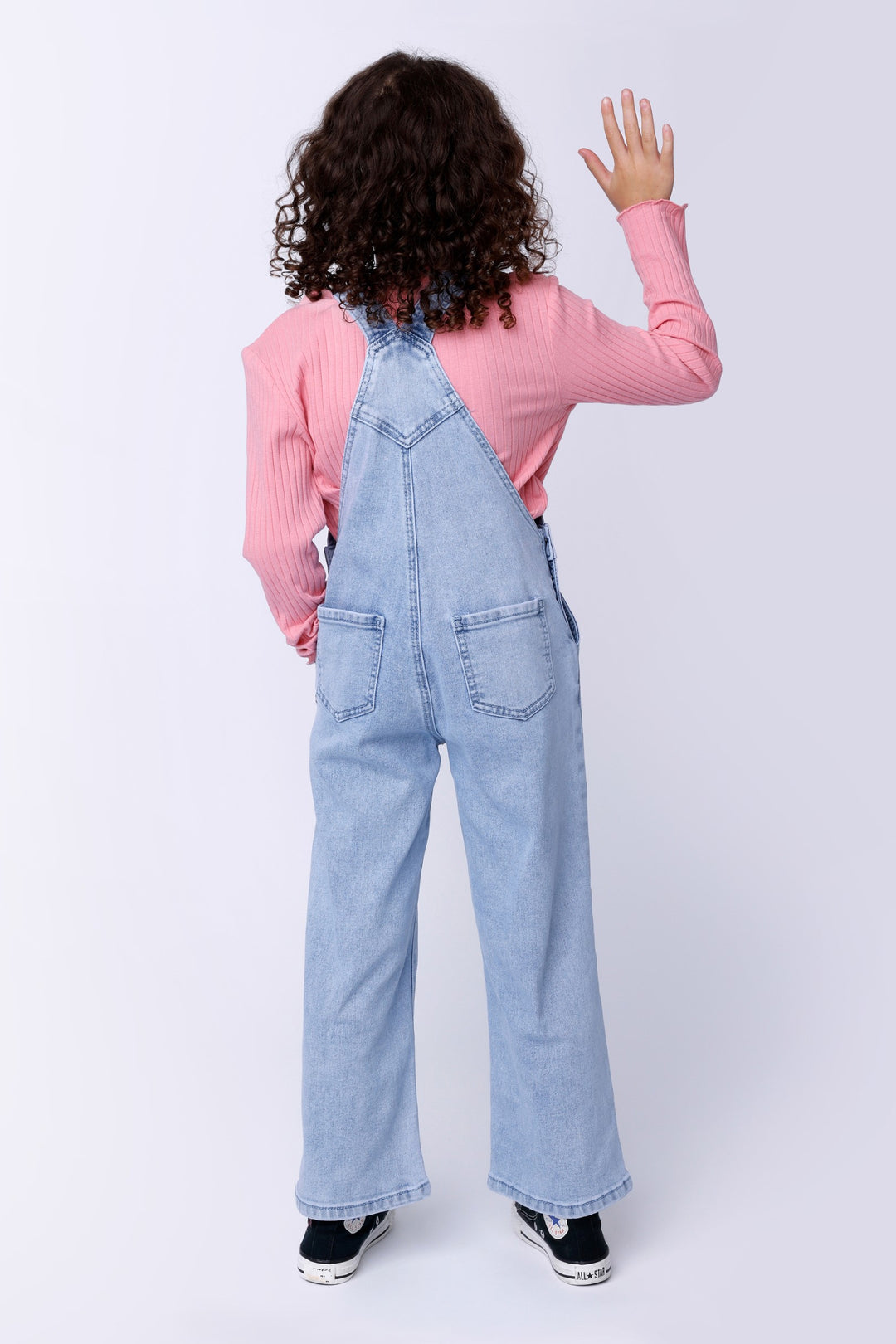 Minti Happy Heart Denim Overalls - Blue Denim