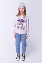 Furry Waffle Trackies - Cornflower