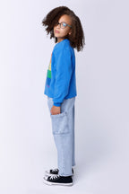 Denim Cargo Jeans - Blue Denim