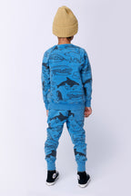 Surf Skate Animals Trackies - Sky Wash