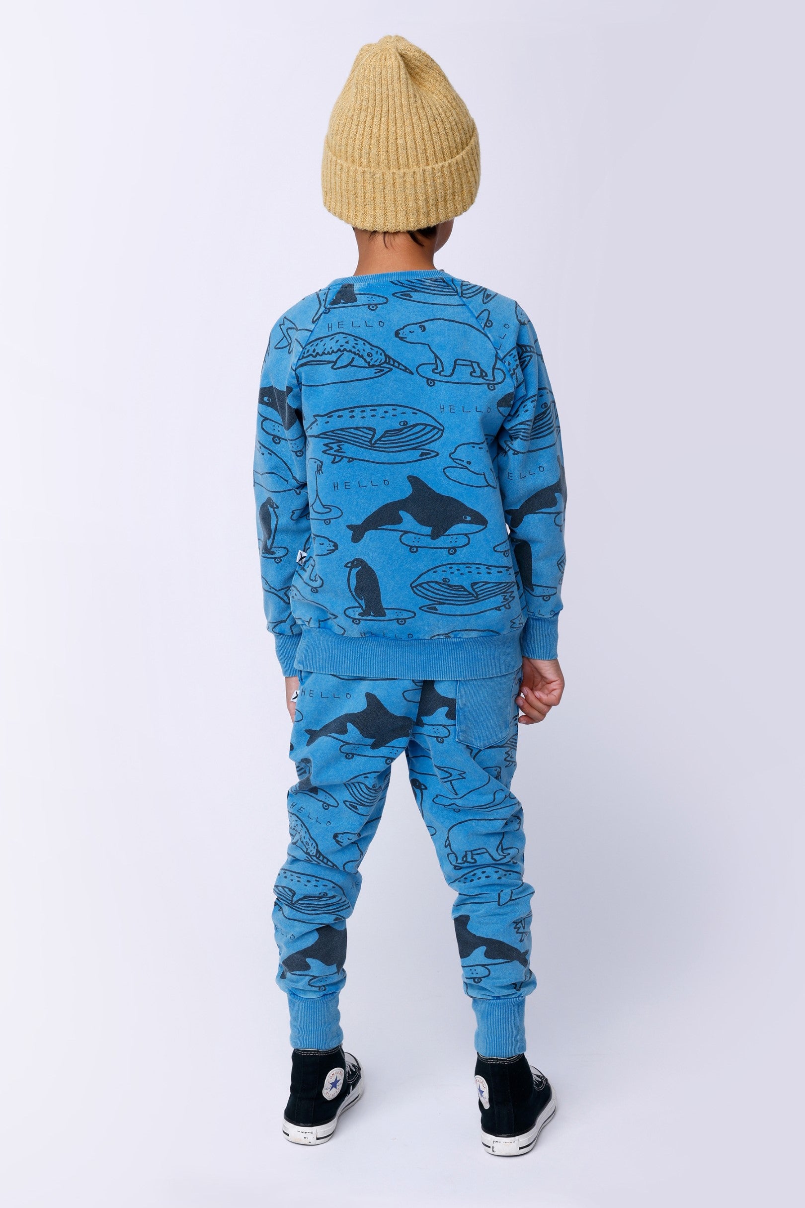 Minti Surf Skate Animals Trackies - Sky Wash