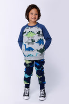 Dino Rollers Furry Trackies - Dark Blue