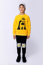 Pixelled Face Furry Trackies - Black/Grey Marle
