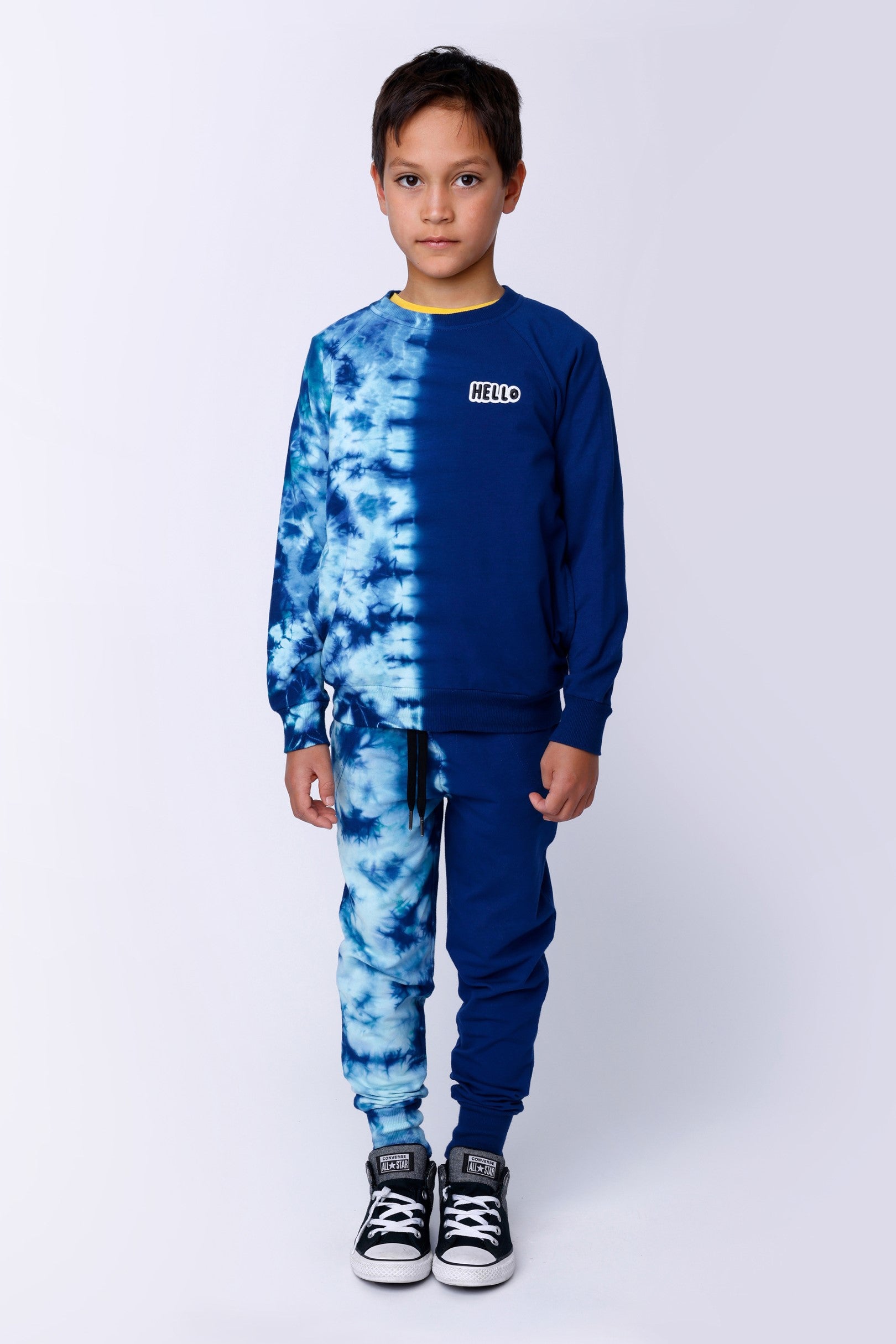 Duo Tie Dye Trackies - Navy