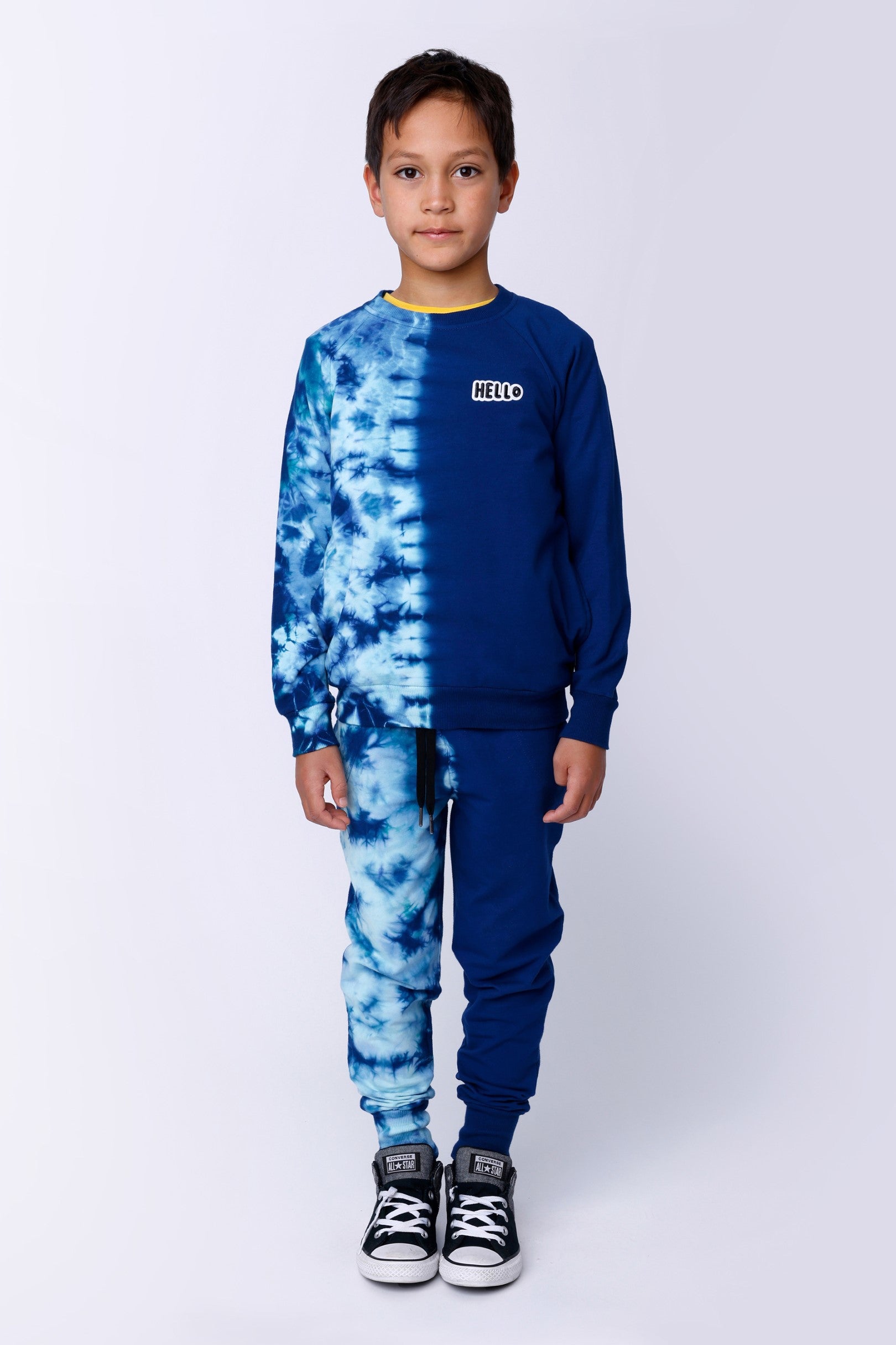 Duo Tie Dye Trackies - Navy