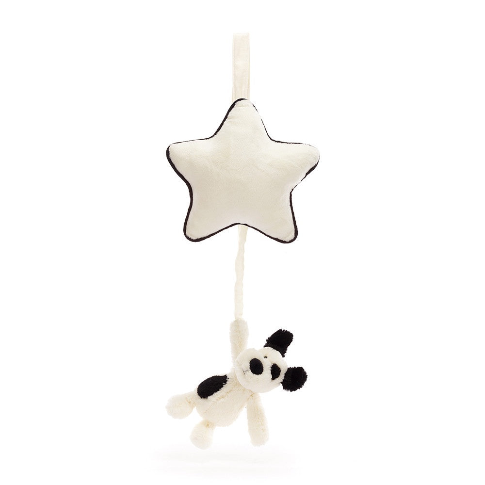 Jellycat Bashful Black & White Puppy Music Pull