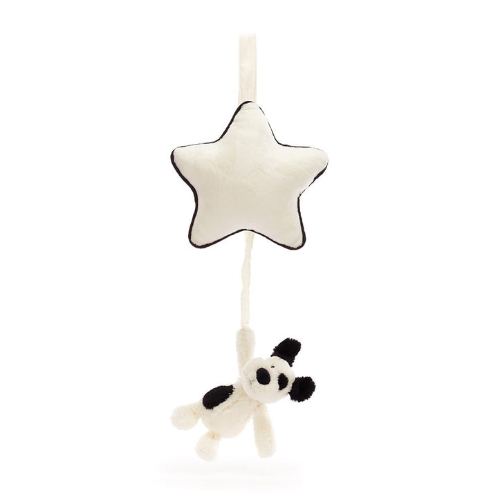 Jellycat Bashful Black & White Puppy Music Pull