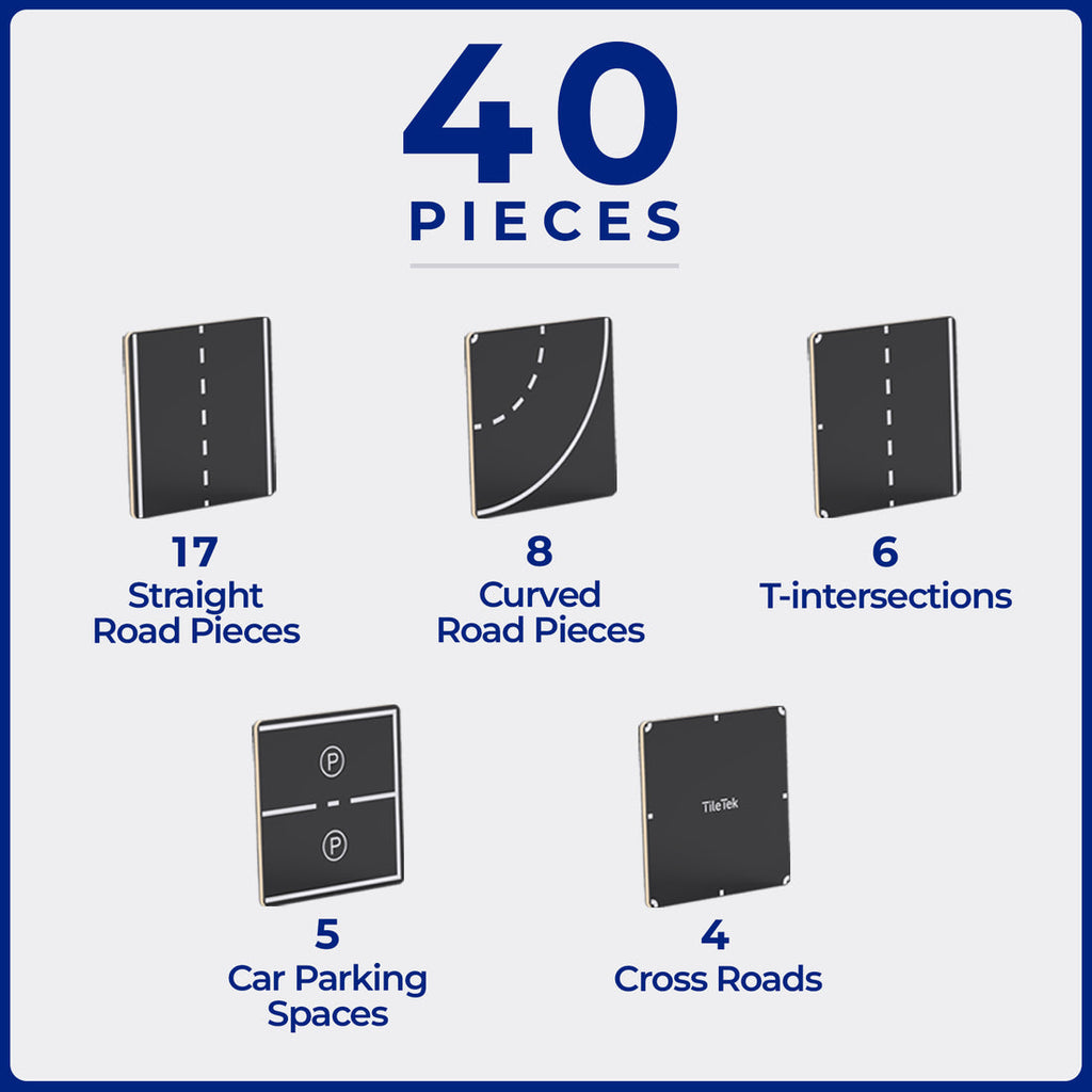 40 Piece Tile Topper - Road Pack