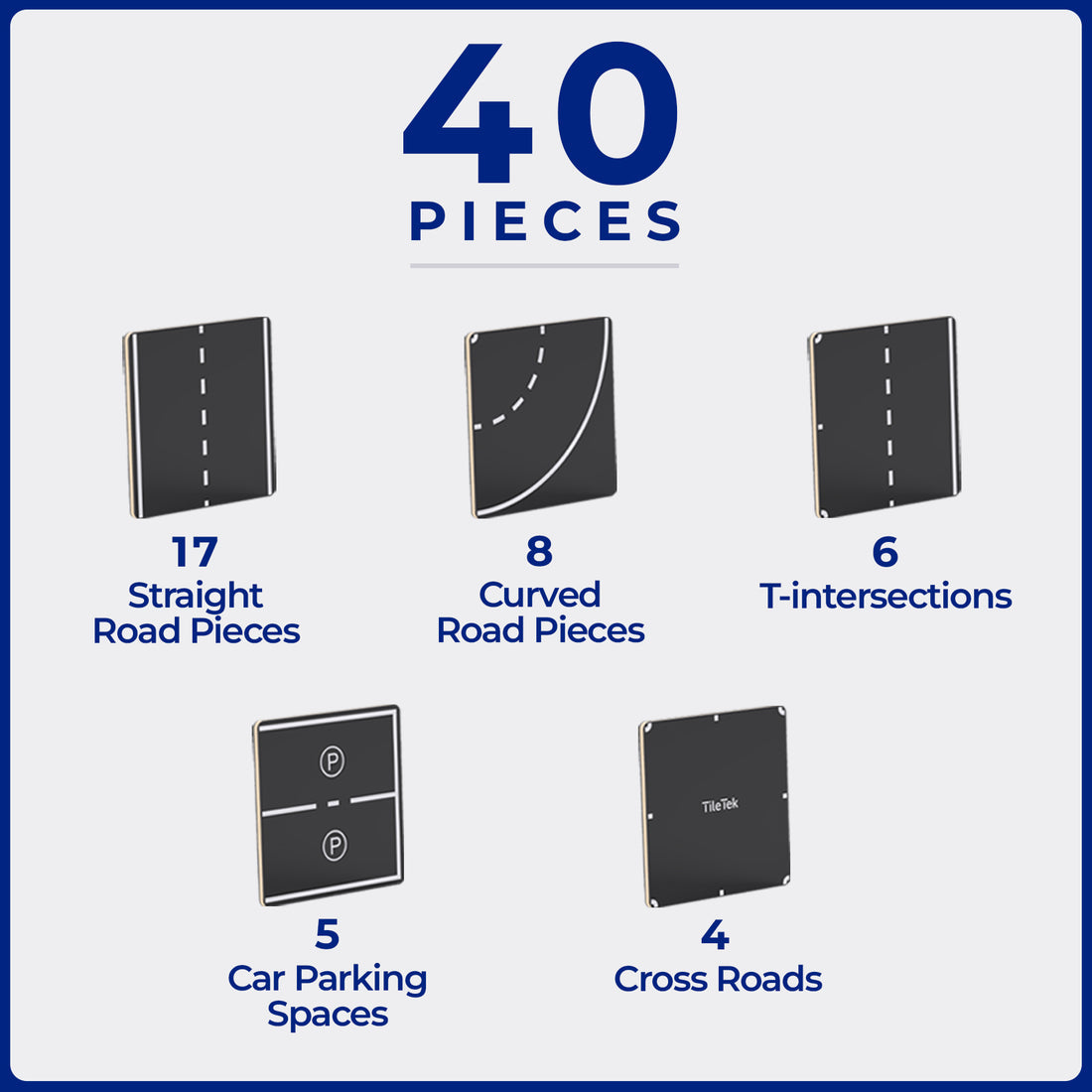 40 Piece Tile Topper - Road Pack