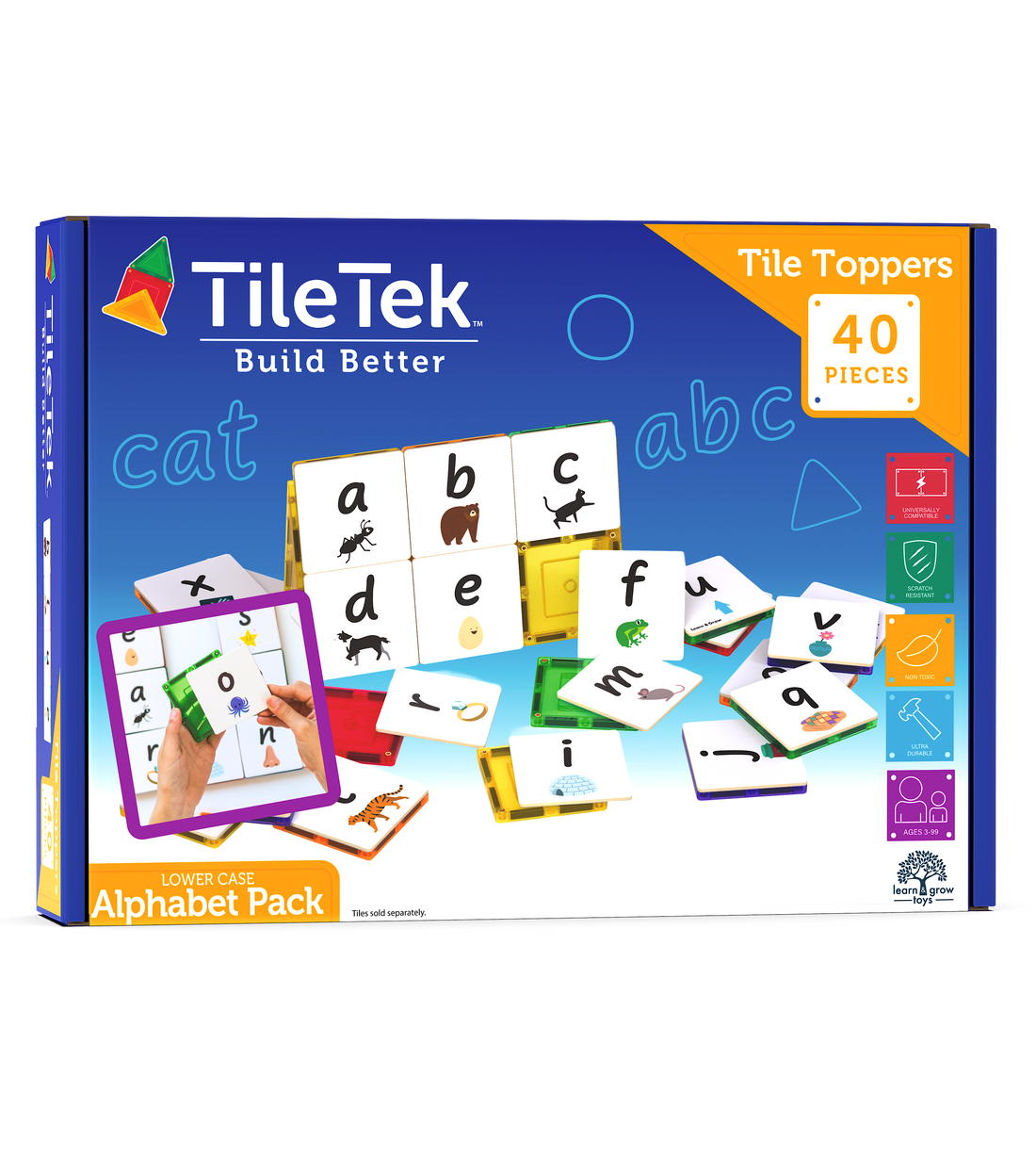 40 Piece Tile Topper - Alphabet Lower Case Pack