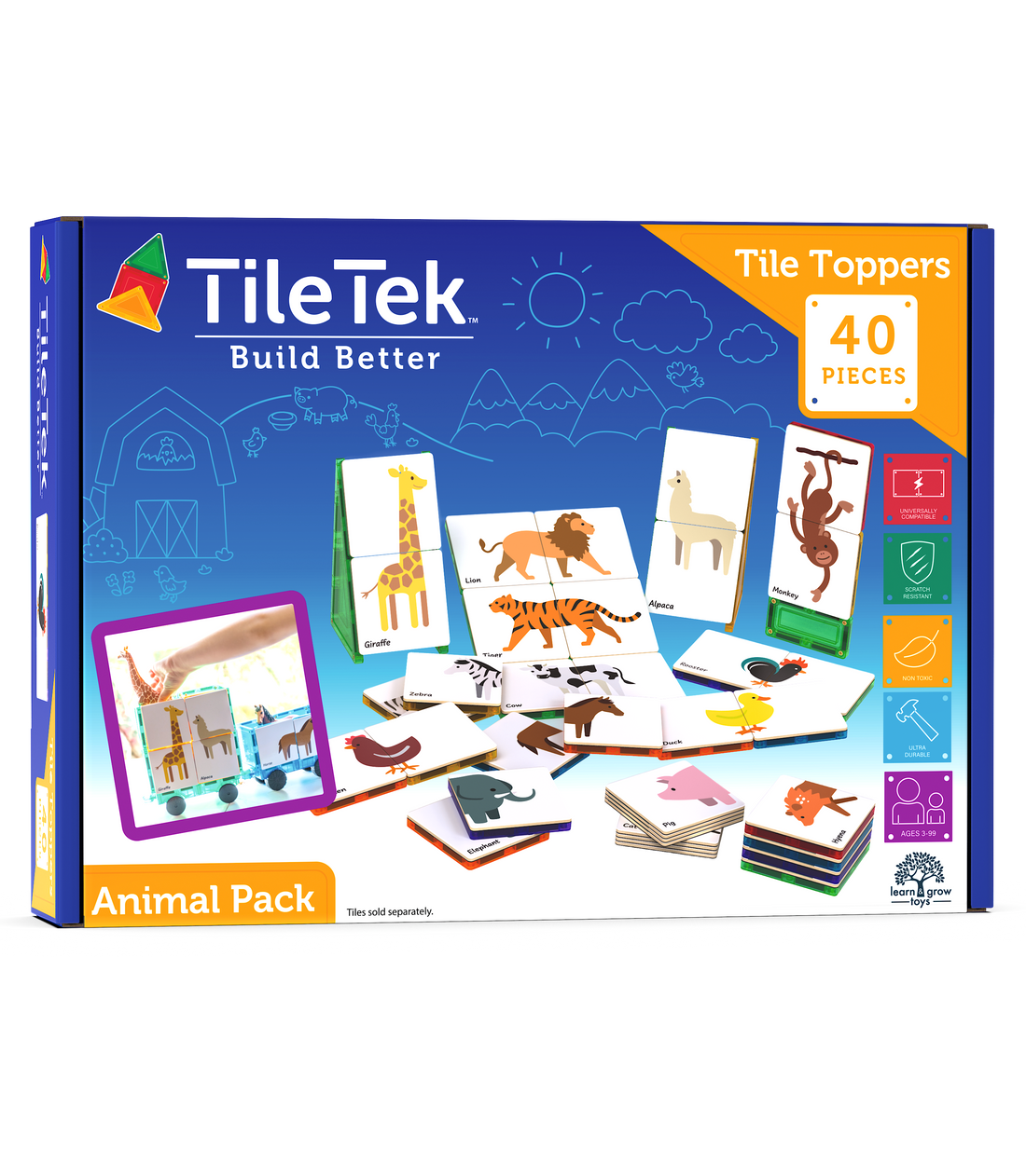 40 Piece Tile Topper - Animal Pack