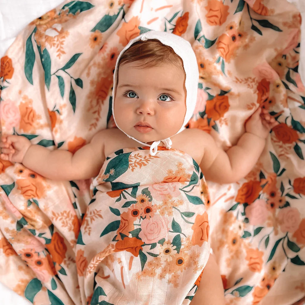 Fox & Fallow Organic Muslin Wrap - Rose Garden