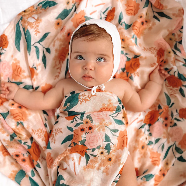 Fox & Fallow Organic Muslin Wrap - Rose Garden
