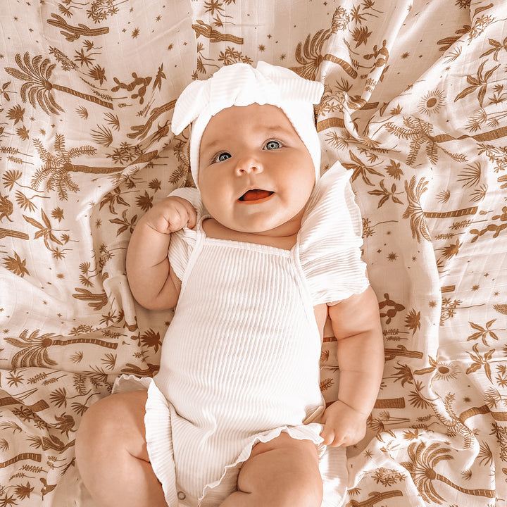 Fox & Fallow Organic Muslin Wrap - Desert Palms