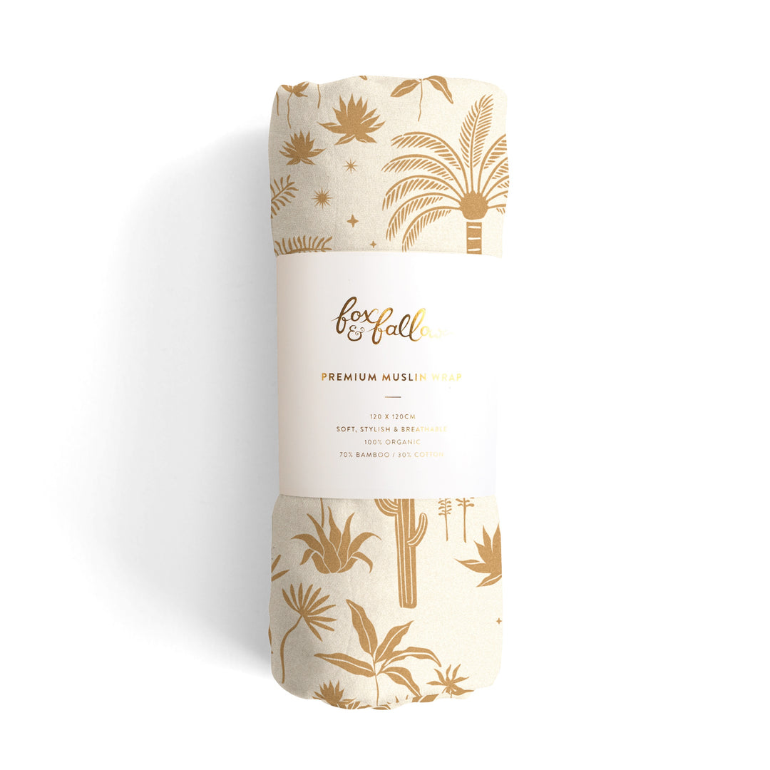 Fox & Fallow Organic Muslin Wrap - Desert Palms