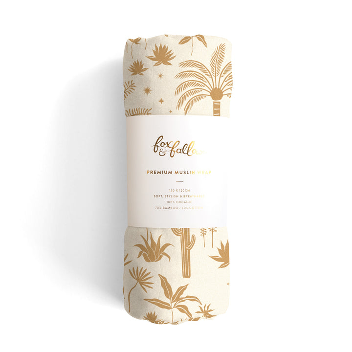 Fox & Fallow Organic Muslin Wrap - Desert Palms