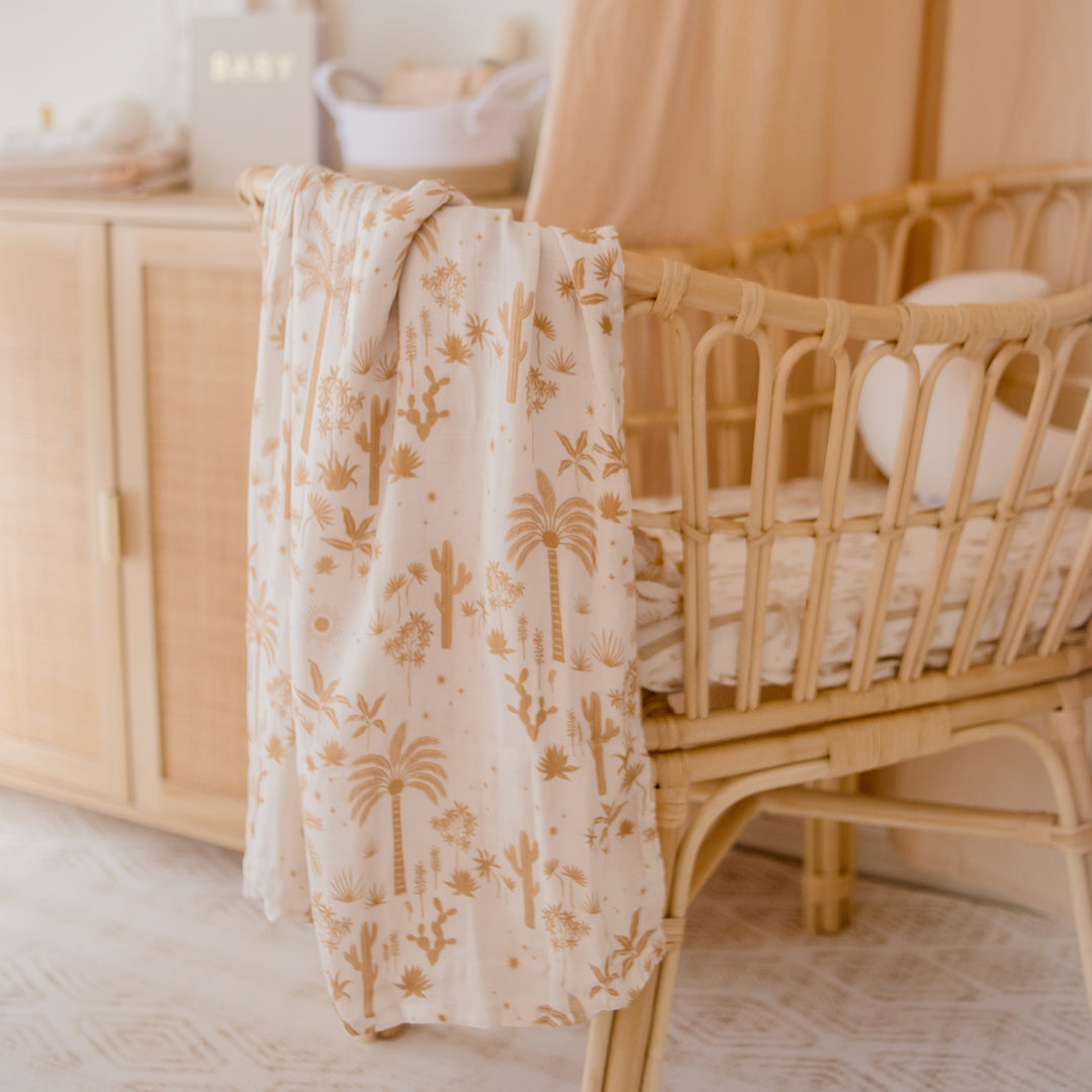 Fox & Fallow Organic Muslin Wrap - Desert Palms