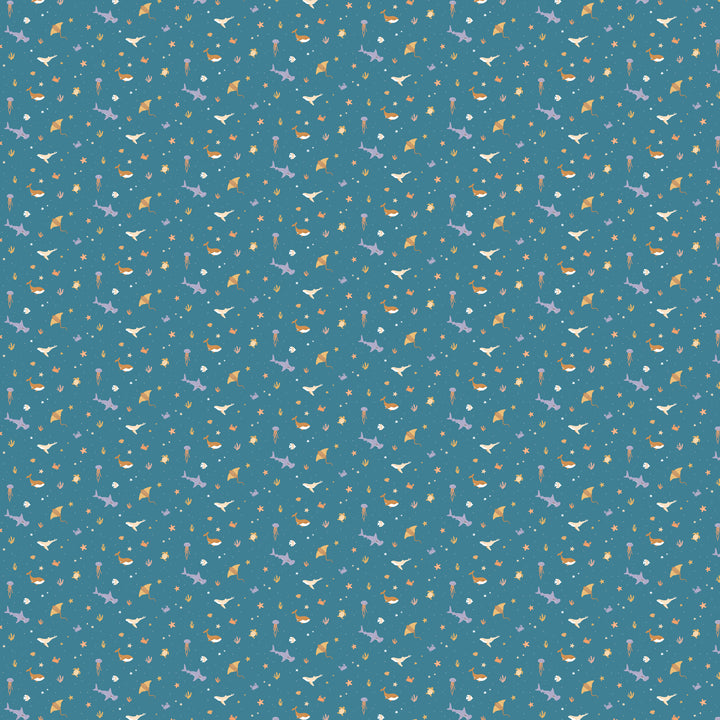 Fox & Fallow Organic Muslin Wrap - Ocean Creatures Marine