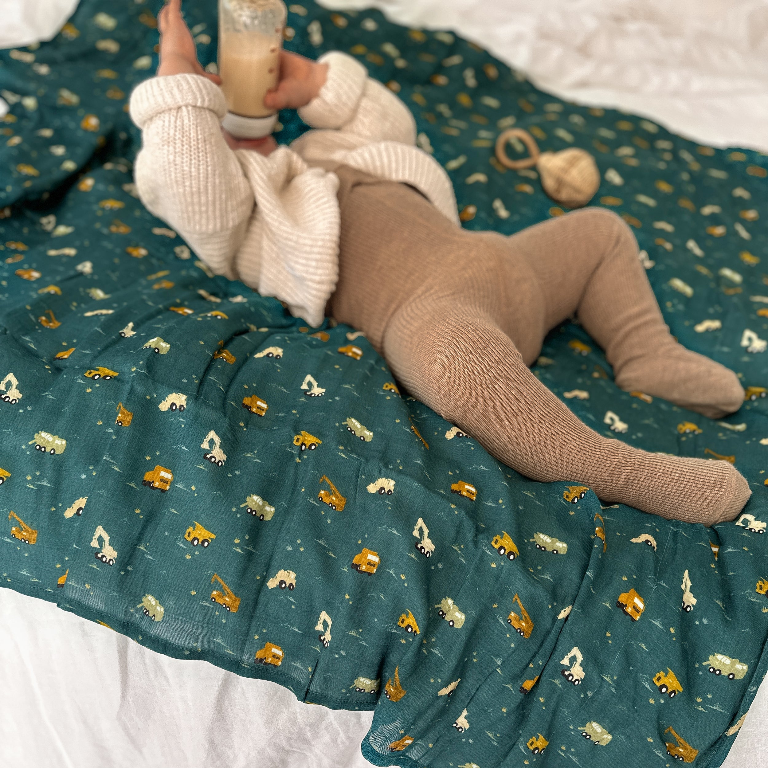 Fox & Fallow Organic Muslin Wrap - Trucks