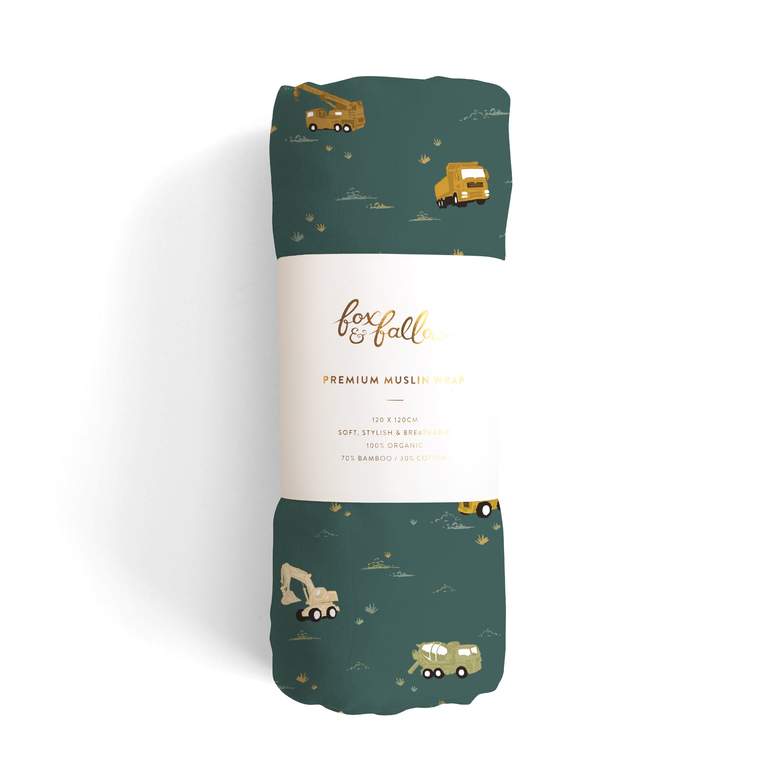 Fox & Fallow Organic Muslin Wrap - Trucks