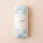 Organic Muslin Wrap - Sage Check