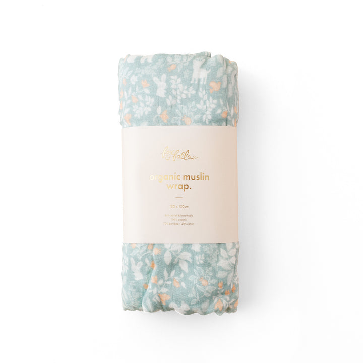 Fox & Fallow Organic Muslin Wrap - Forest Friends Sage