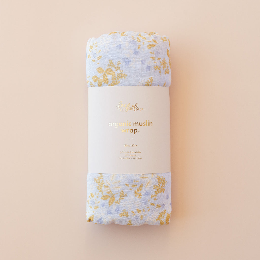 Fox & Fallow Organic Muslin Wrap - Delphinium