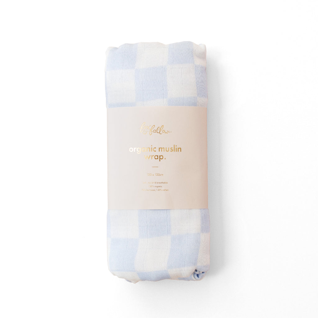 Fox & Fallow Organic Muslin Wrap - Powder Check Organic