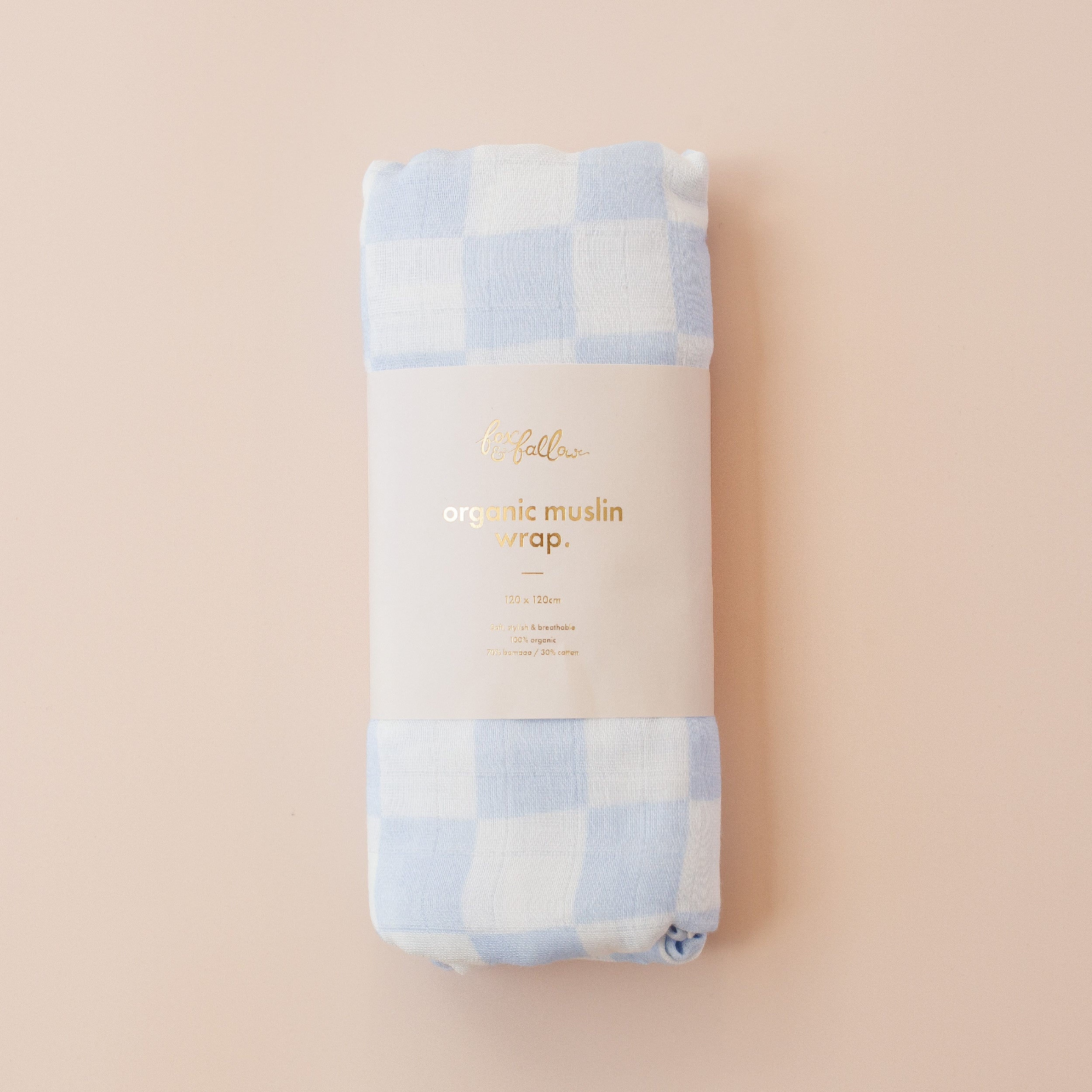 Fox & Fallow Organic Muslin Wrap - Powder Check Organic