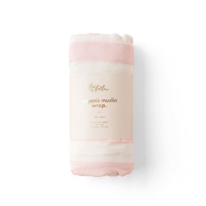 Fox & Fallow Organic Muslin Wrap - Petal Stripe
