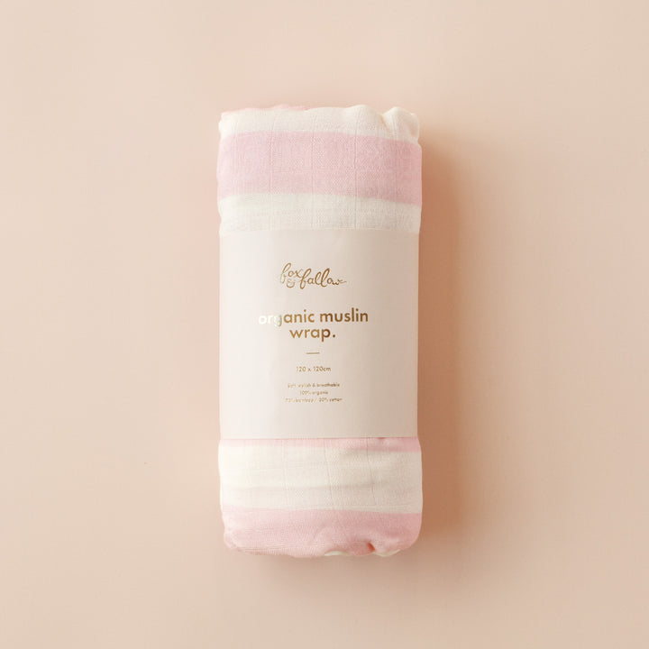 Fox & Fallow Organic Muslin Wrap - Petal Stripe