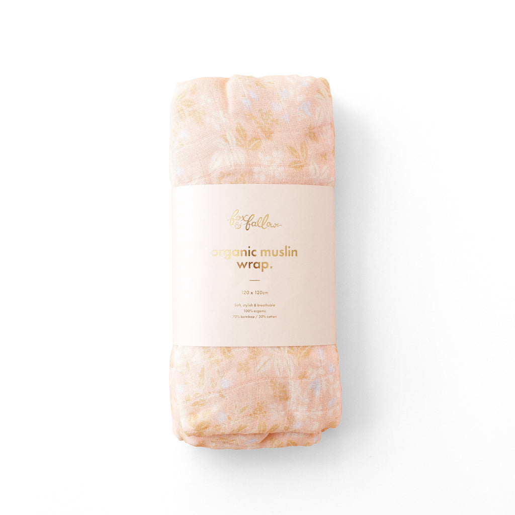 Organic Muslin Wrap - Wild Peony