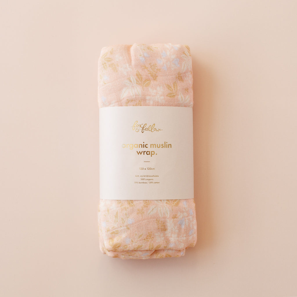 Organic Muslin Wrap - Wild Peony