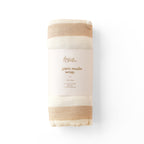Organic Muslin Wrap - Coffee Stripe