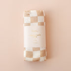 Organic Muslin Wrap - Caramel Check