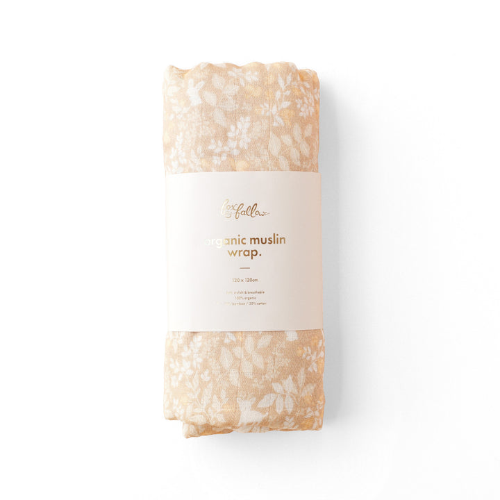 Fox & Fallow Organic Muslin Wrap - Forest Friends Caramel