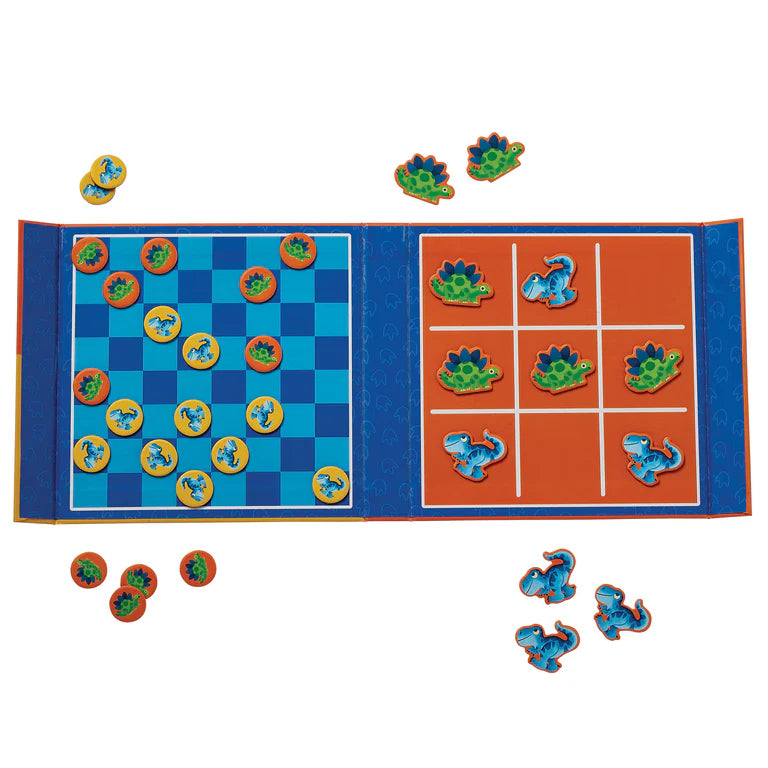 Magnetic Game - Tic Tac Toe & Checkers - Dino