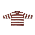 Organic Knitted Striped Longsleeve Tee - Maroon