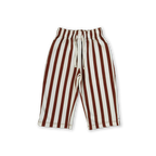 Organic French Terry Striped Pants - Maroon