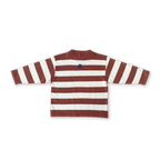 Organic Knitted Striped Longsleeve Tee - Maroon