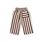 Organic French Terry Striped Pants - Maroon