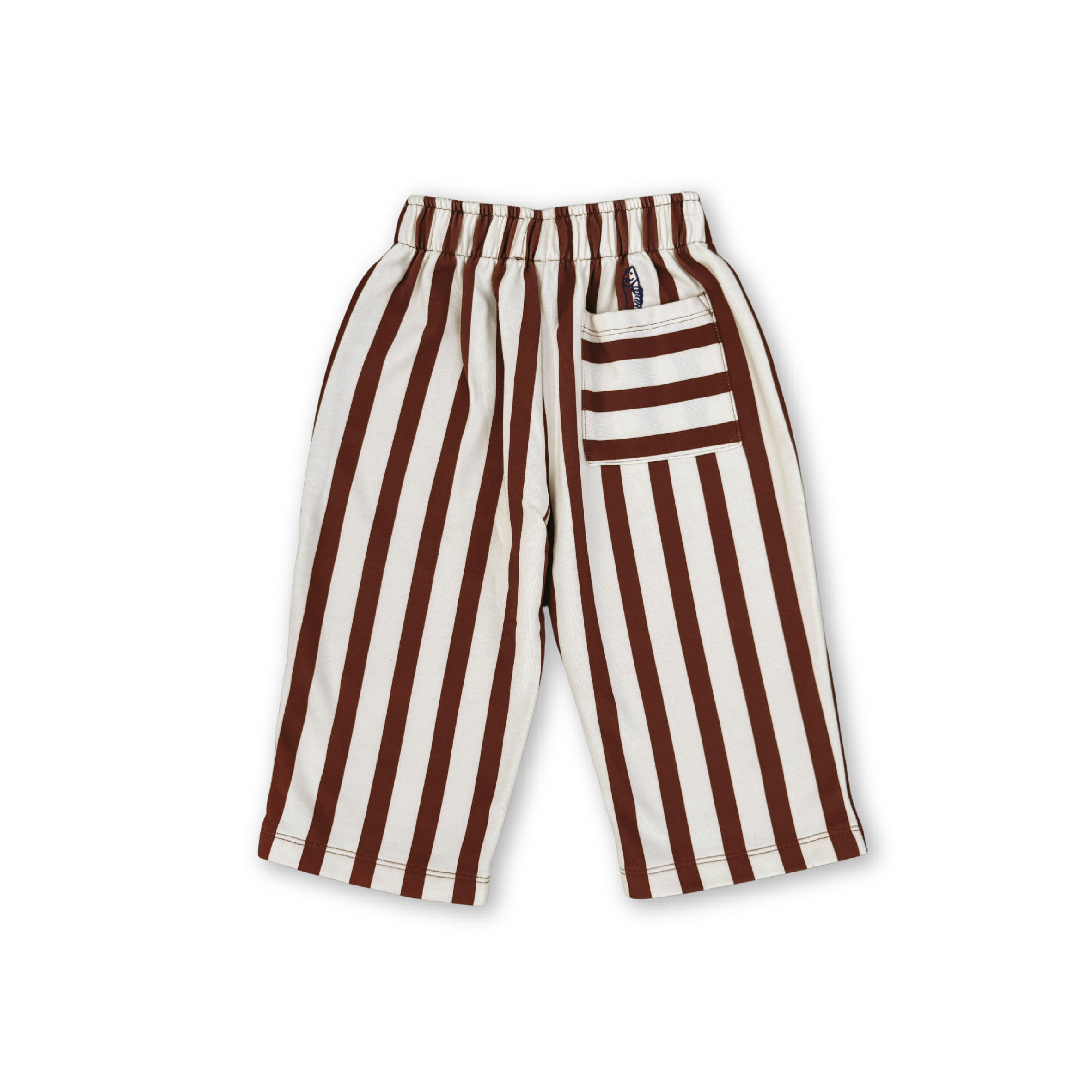 Organic French Terry Striped Pants - Maroon