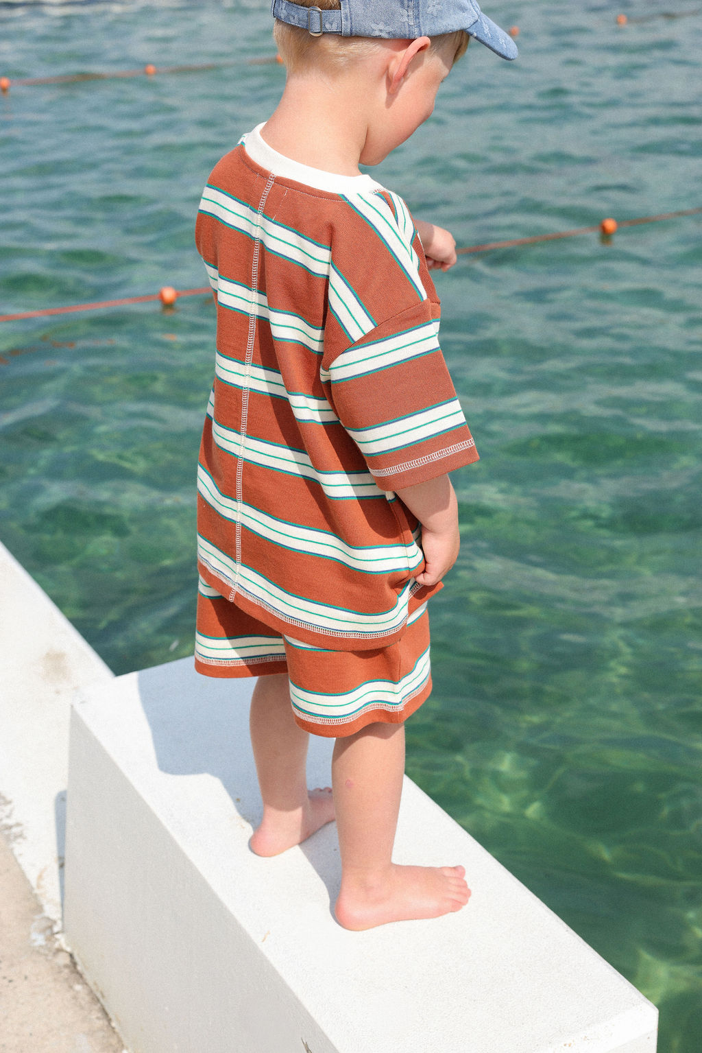 Cotton Sports Stripe Tee - Acorn