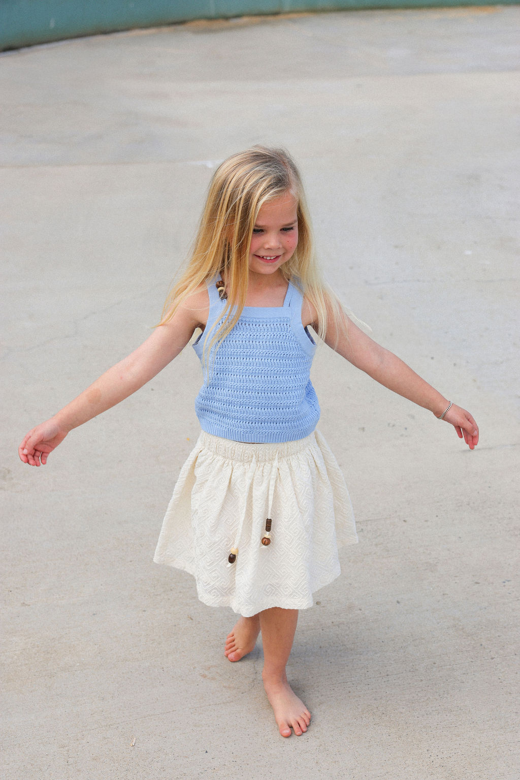 Embroidered Ziggy Skirt - Cream