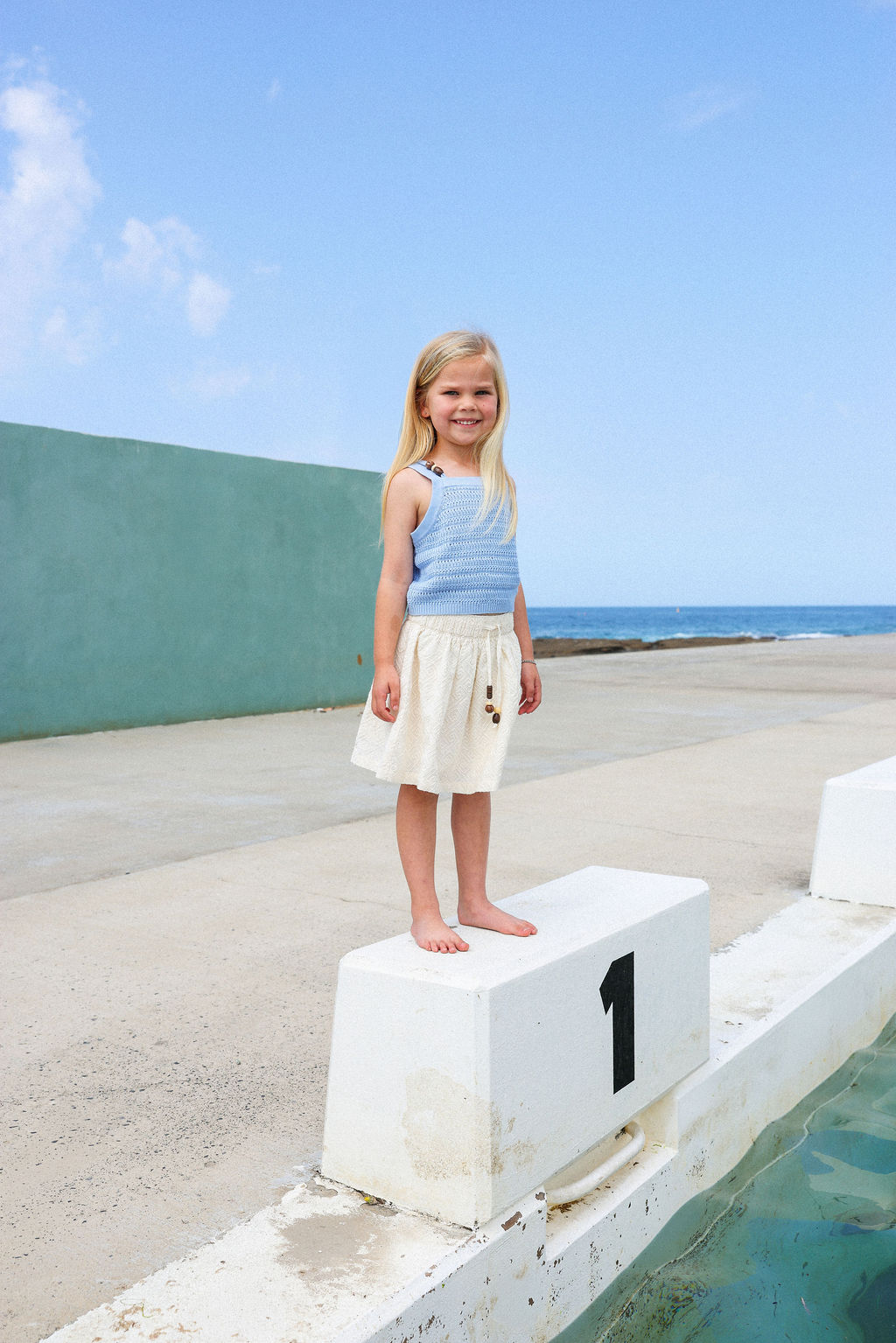 Embroidered Ziggy Skirt - Cream